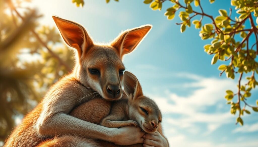 kangaroo with joey nurturing dream kangaroo with joey nurturing dream