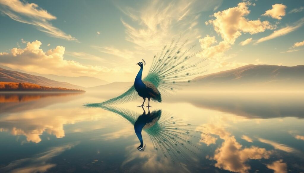 peacock dream reflection